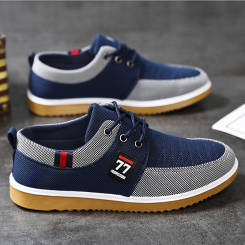Zapatos de Hombre Modernos y a - Knit Fabric Lace Up Sneakers reseña y precio